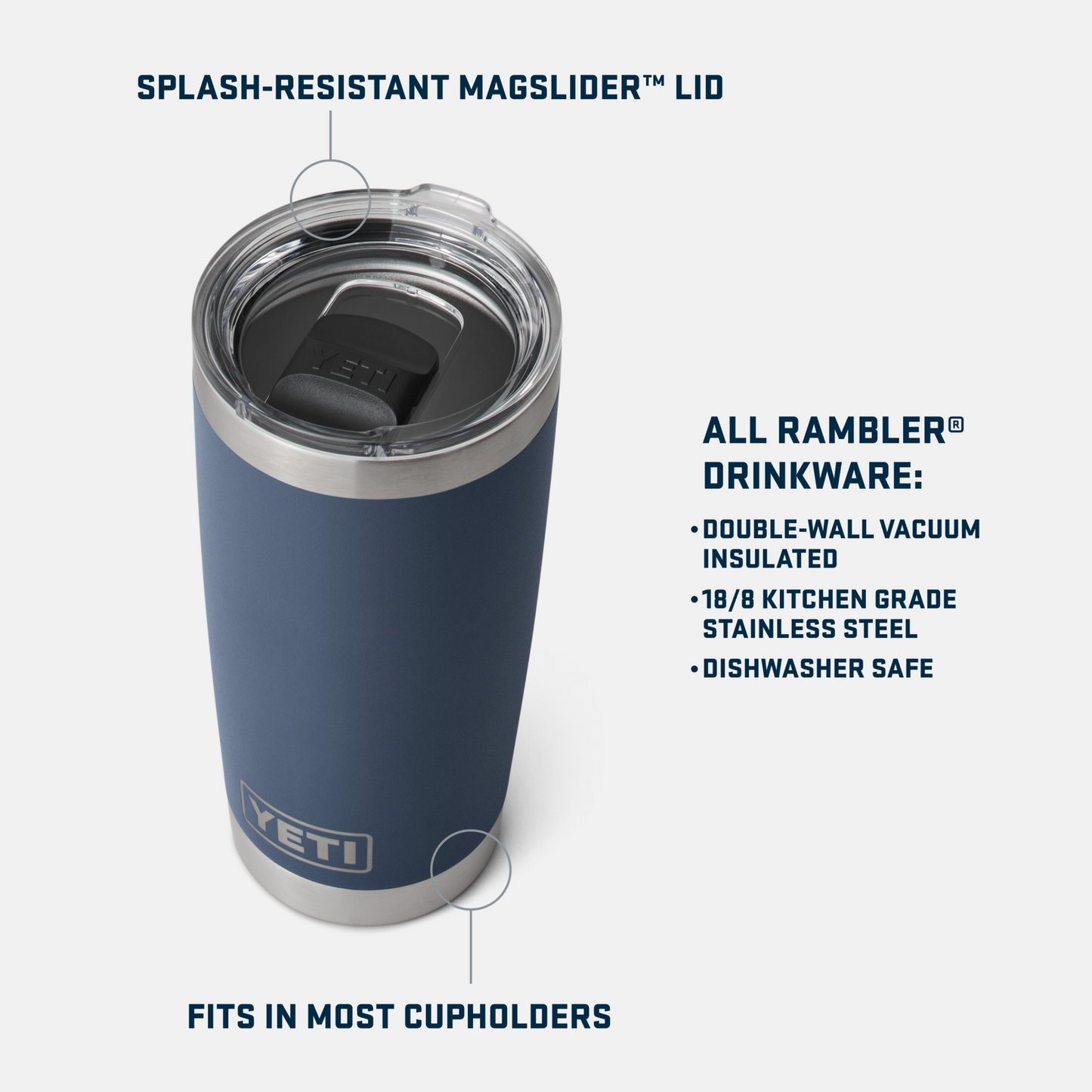 YETI Rambler® 20 OZ Tumbler With Magslider™ Lid