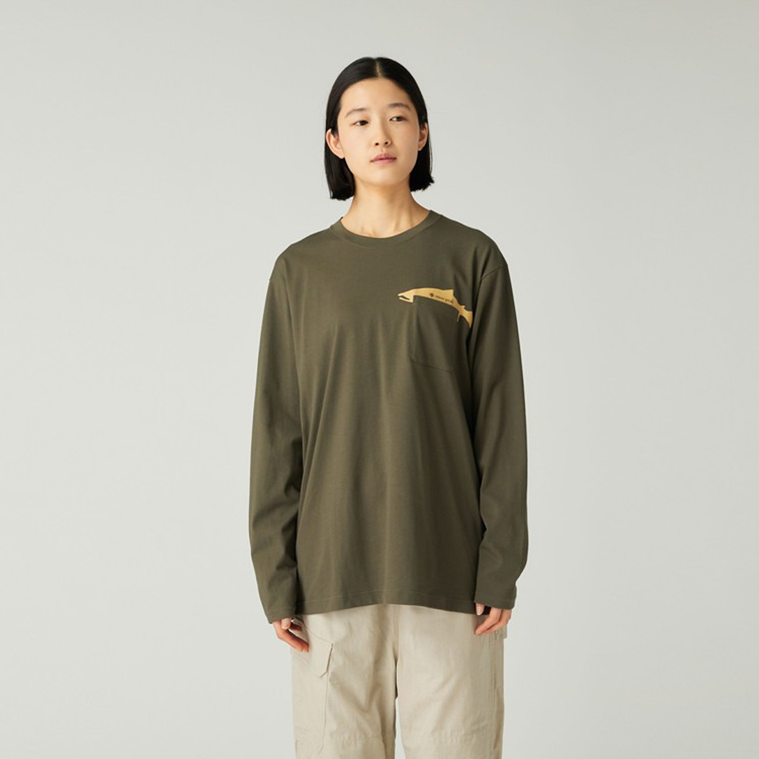 Snow Peak TROUT Pocket Graphic Long Sleeve T-Shirt