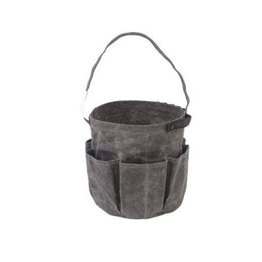 Post General Waxed Canvas Tool Bag Round - Grey