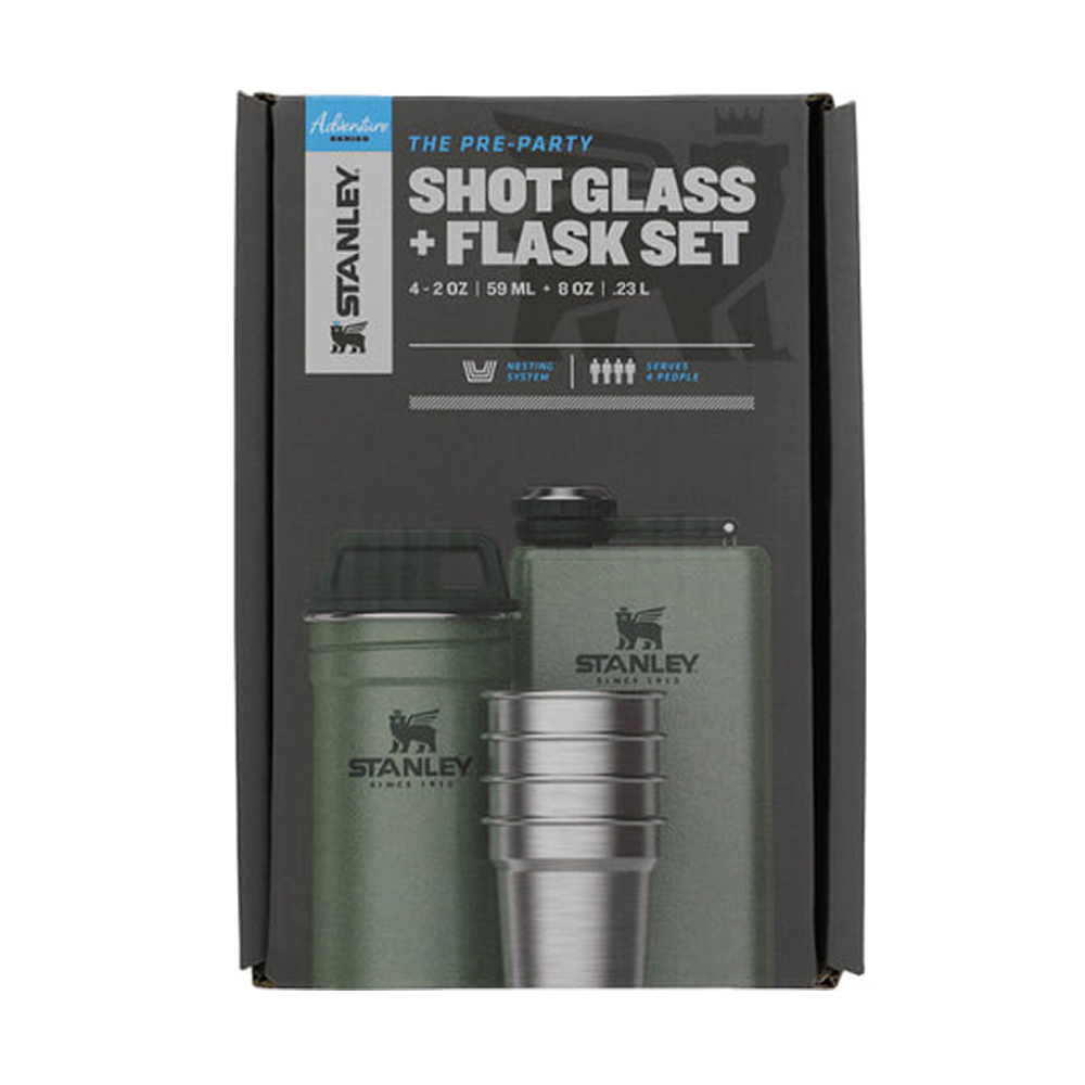 Stanley Adventure Shot Glass set + Flask Hammertone Green