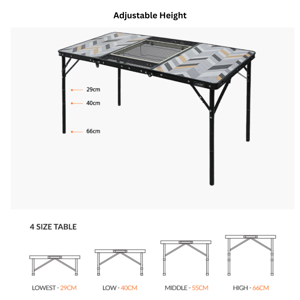 KZM Connect 3 Folding BBQ Table