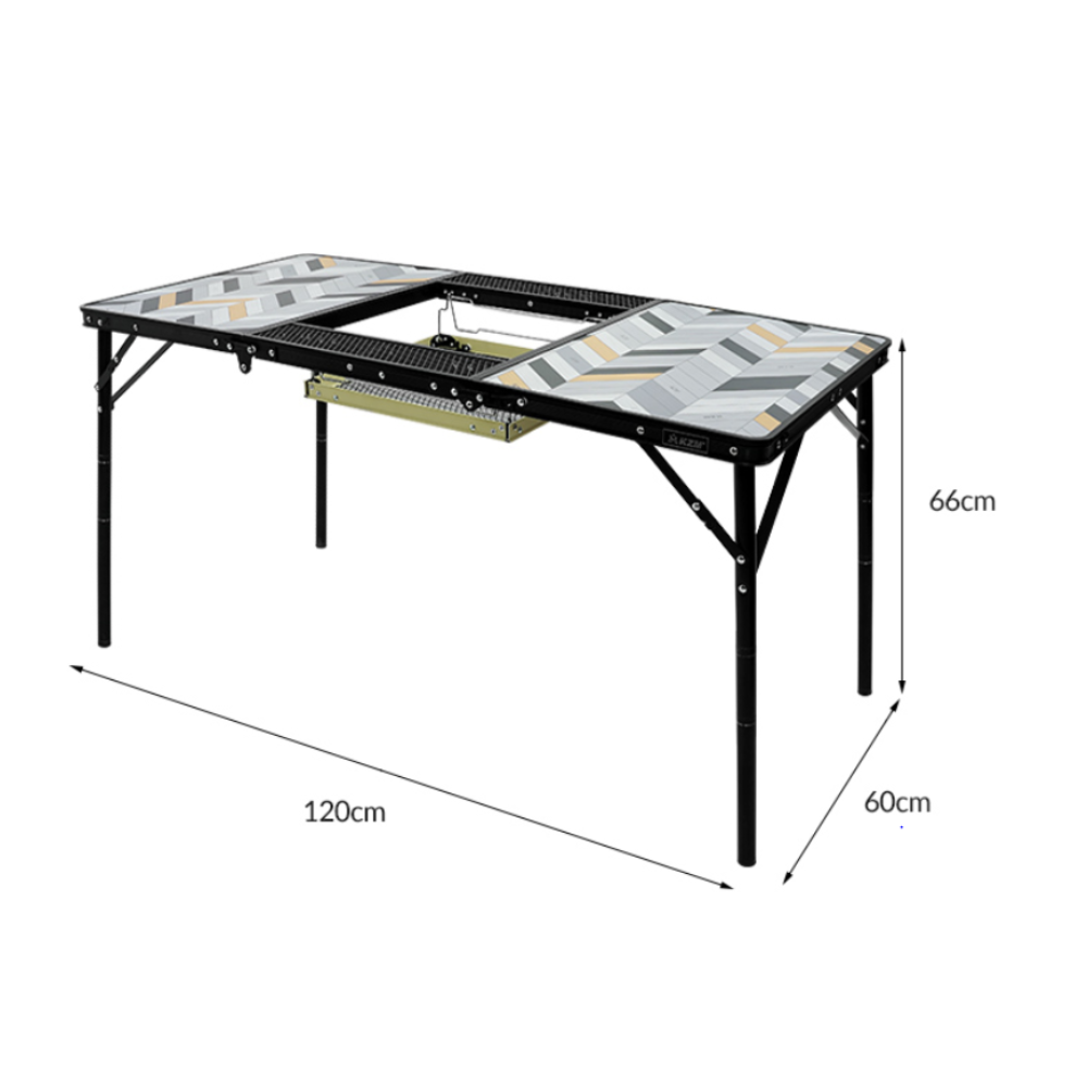 KZM Connect 3 Folding BBQ Table