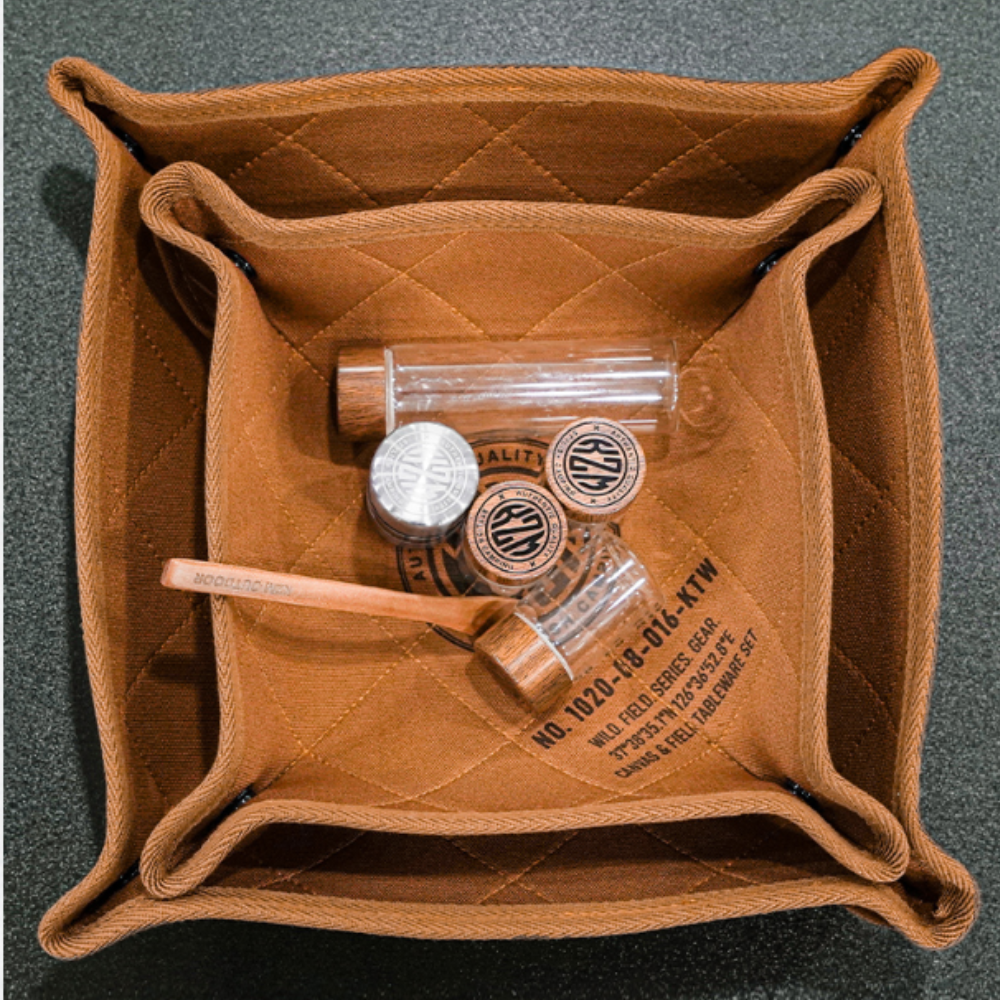 KZM Canvas Field Camping Tray Set