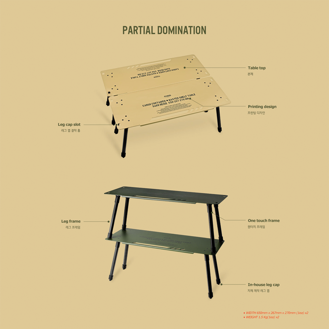 Cargo Container Master Shelf Camping Table - 2 Pieces