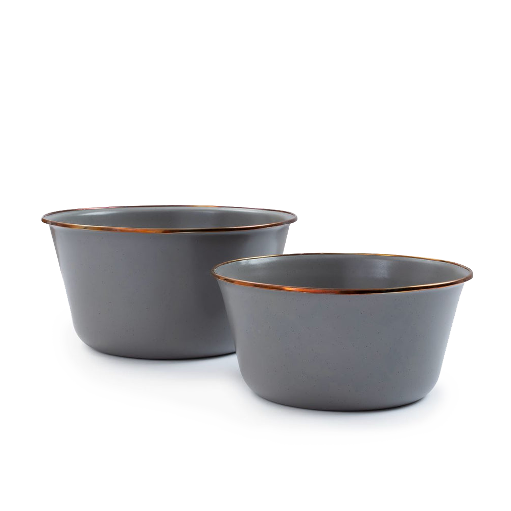 Barebones Enamel Mixing Bowl Slate - set of 2