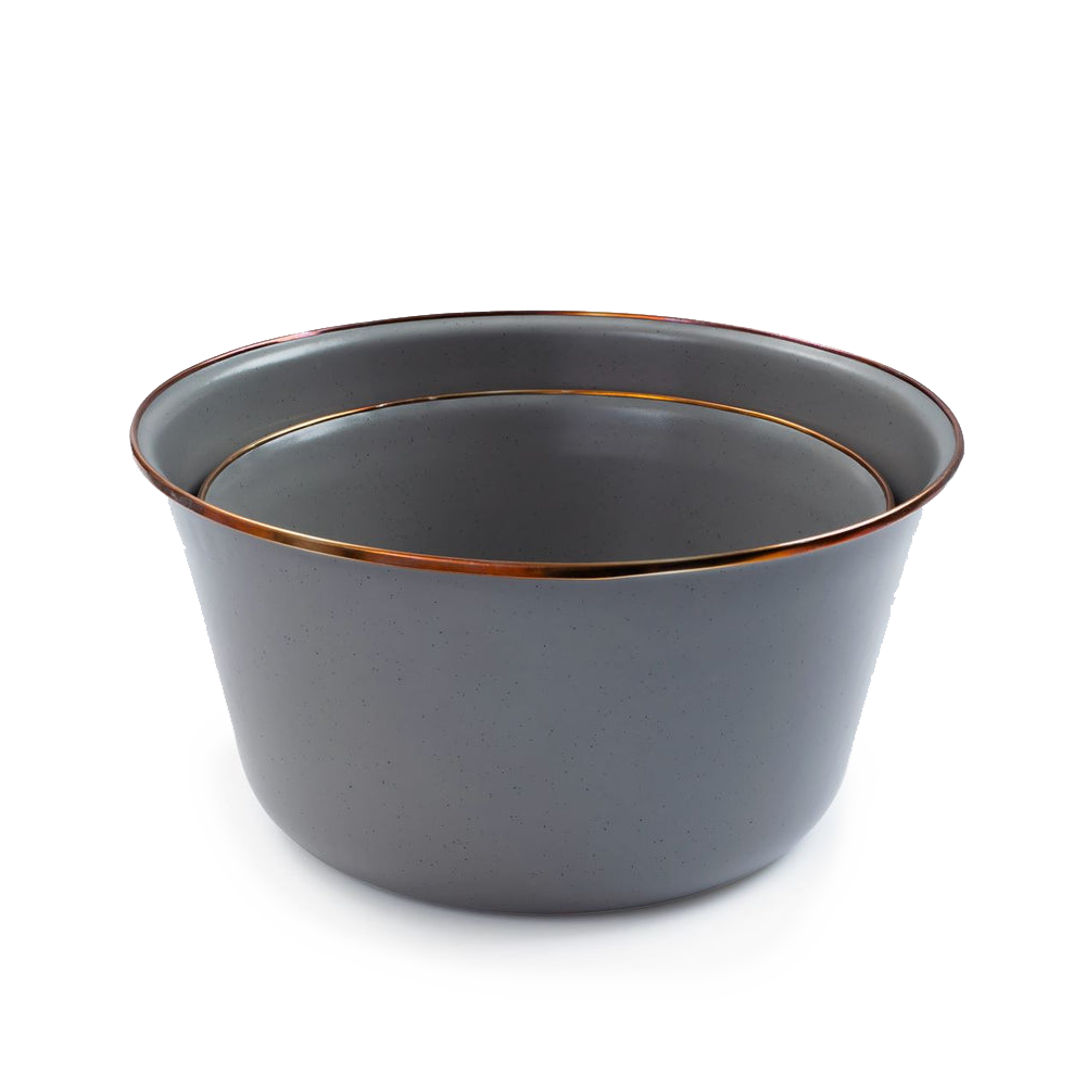 Barebones Enamel Mixing Bowl Slate - set of 2