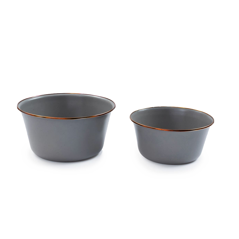 Barebones Enamel Mixing Bowl Slate - set of 2