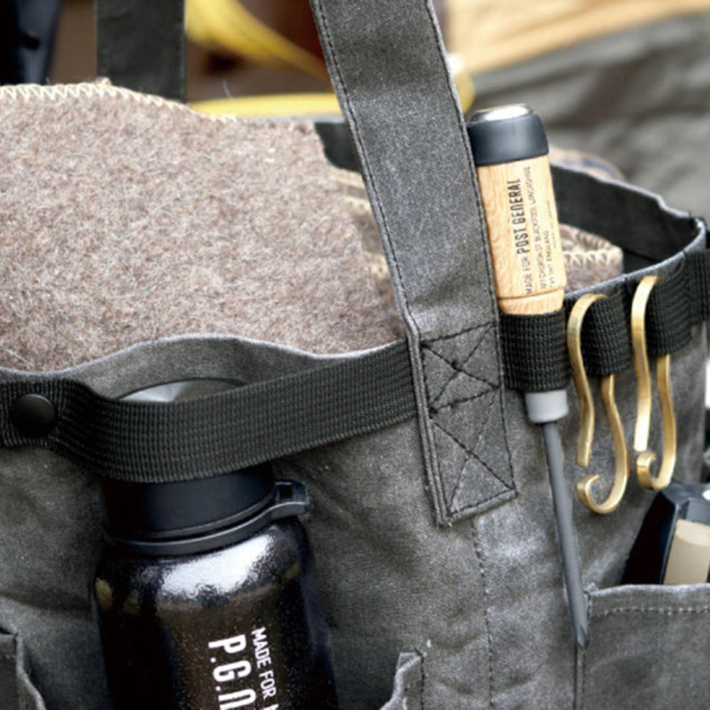 Post General Waxed Canvas Tool Bag Round - Grey